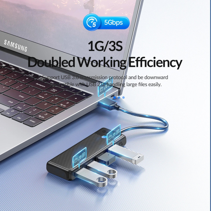 Хъб Orico HUB USB3.0 4 port Black - PAPW4A-U3-015-BK-EP