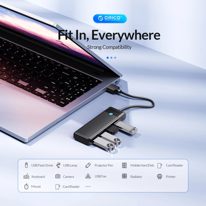 Хъб Orico HUB USB3.0 4 port Black - PAPW4A-U3-015-BK-EP