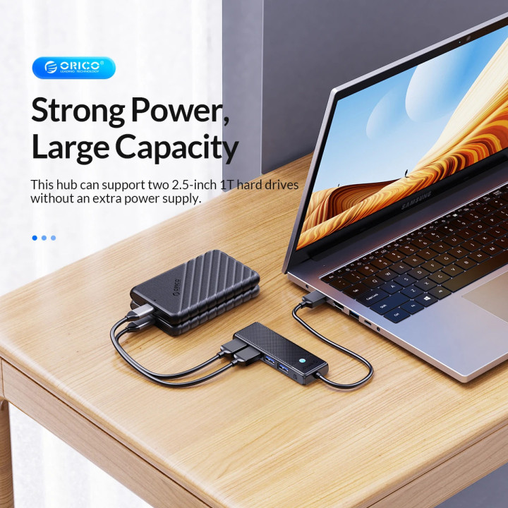 Хъб Orico HUB USB3.0 4 port Black - PAPW4A-U3-015-BK-EP