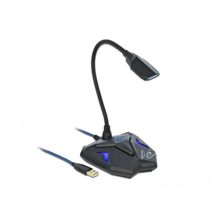 Геймърски микрофон Delock 66330, Omnidirectional, USB, Mute Button Черен - 66330