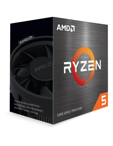 Процесор AMD Ryzen 5 5500, AM4, 6 Cores, 12 Threads, 3.6GHz (Up to 4.2GHz), 19MB Cache, 65W, BOX - 100-100000457BOX