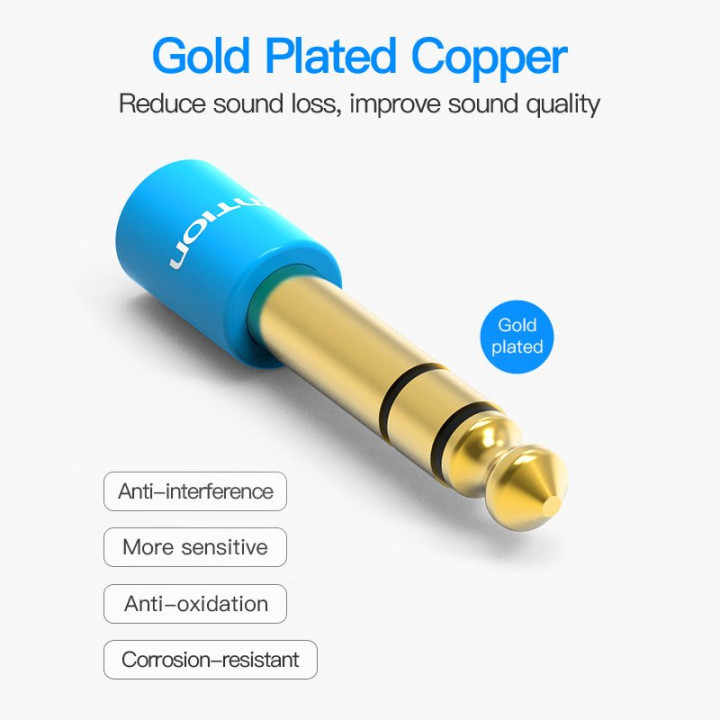 Адаптер Vention Audio 6.5mm M / 3.5mm F - Blue - VAB-S01-L