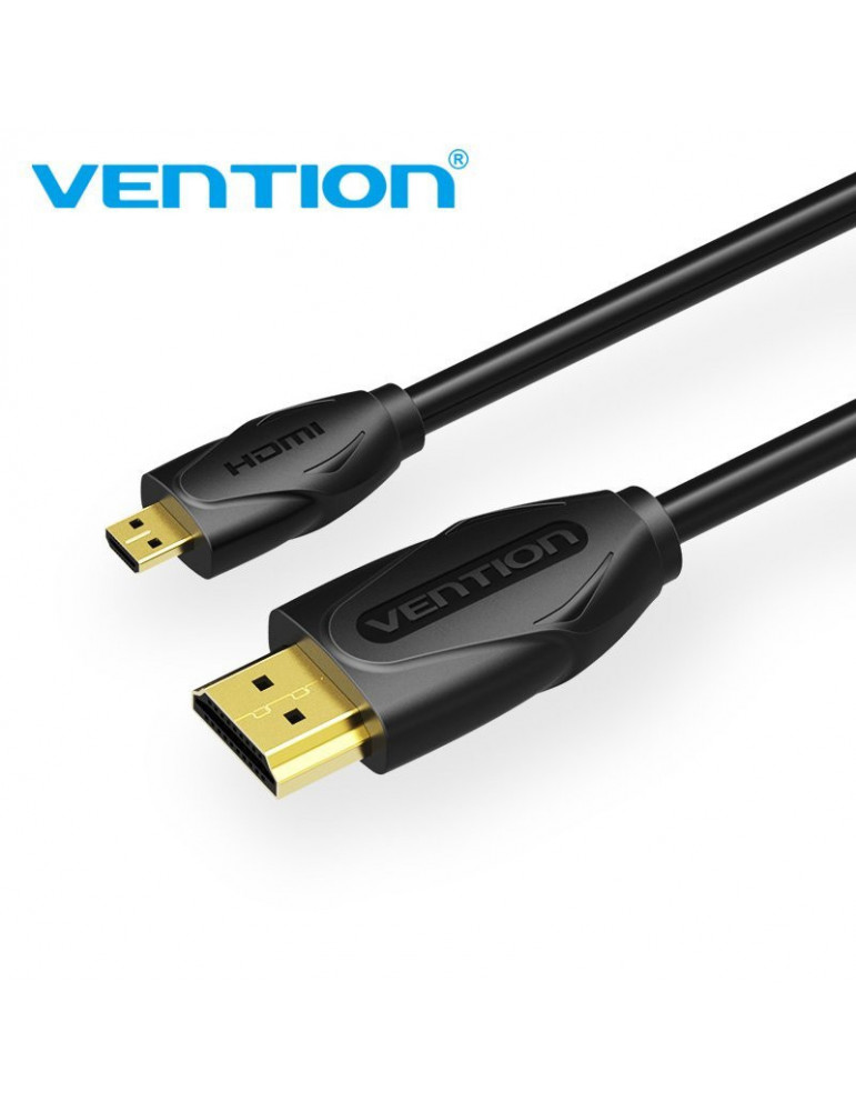 Кабел Vention Micro HDMI2.0 Cable 1.5M Black - VAA-D03-B150