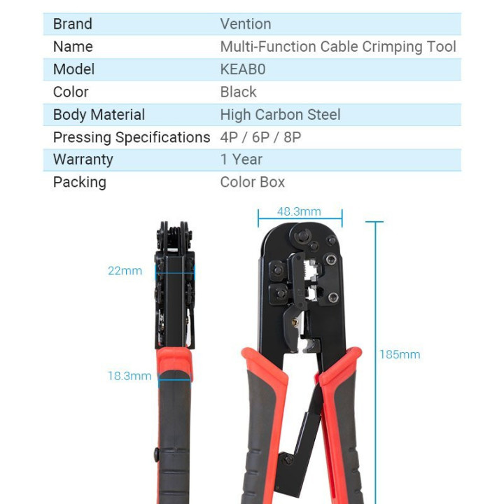 Клещи за кримпване Vention Multi-Fuction Crimping Tool - KEAB0