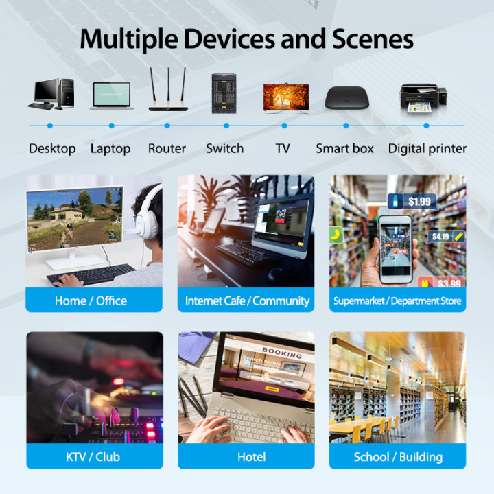 Кабел Vention LAN SFTP Cat.8 Patch Cable - 2M Black 40Gbps - IKABH