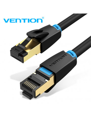 Кабел Vention LAN SFTP Cat.8 Patch Cable - 1.5M Black 40Gbps - IKABG