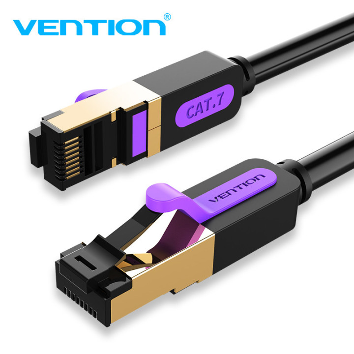 Кабел Vention LAN SSTP Cat.7 Patch Cable - 1.5M Black 10Gbps - ICDBG
