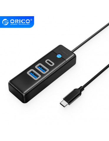 Хъб Orico HUB USB3.1 3 port - 2 x USB3.0, 1 x Type C, Black - PWC2U-C3-015-BK-EP