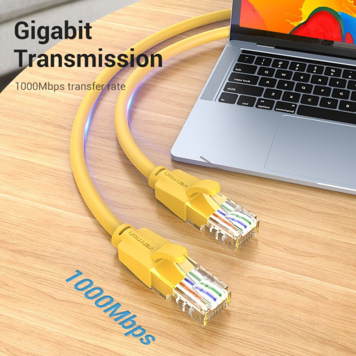 Кабел Vention LAN UTP Cat.6 Patch Cable - 1M Yellow - IBEYF