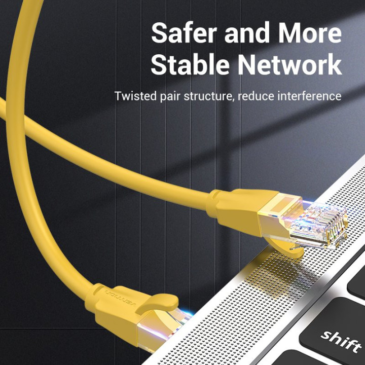Кабел Vention LAN UTP Cat.6 Patch Cable - 1M Yellow - IBEYF
