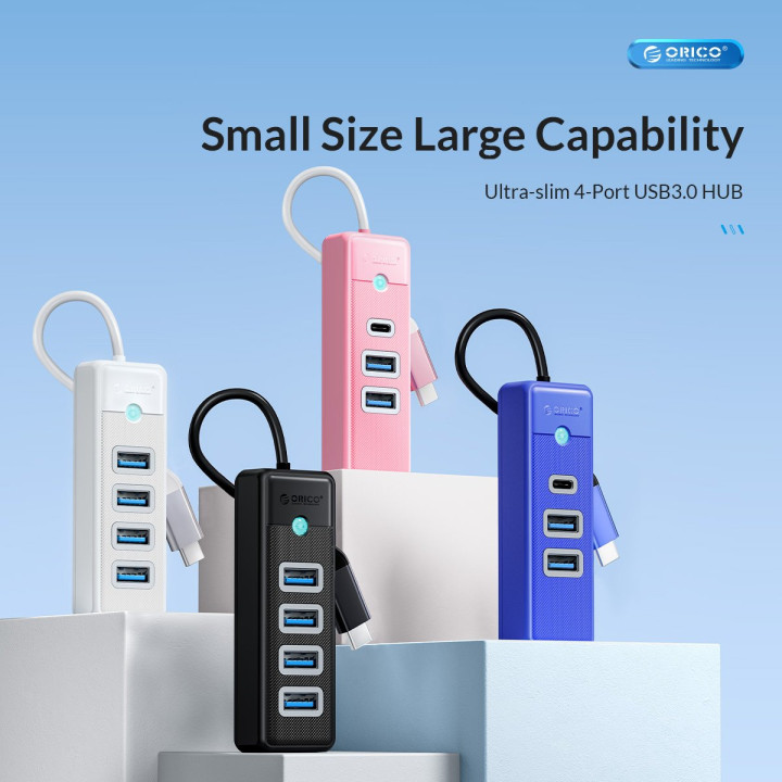 Хъб Orico HUB USB3.1 3 port - 2 x USB3.0, 1 x Type C, Black - PWC2U-C3-015-BK-EP