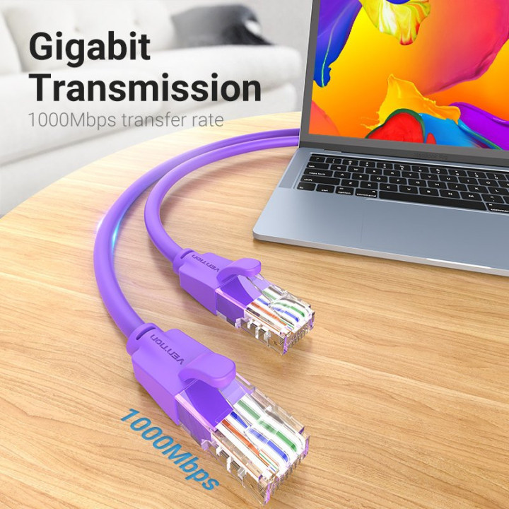 Кабел Vention LAN UTP Cat.6 Patch Cable - 2M Purple - IBEVH