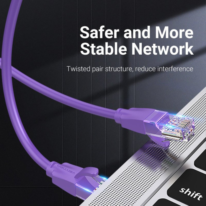 Кабел Vention LAN UTP Cat.6 Patch Cable - 2M Purple - IBEVH