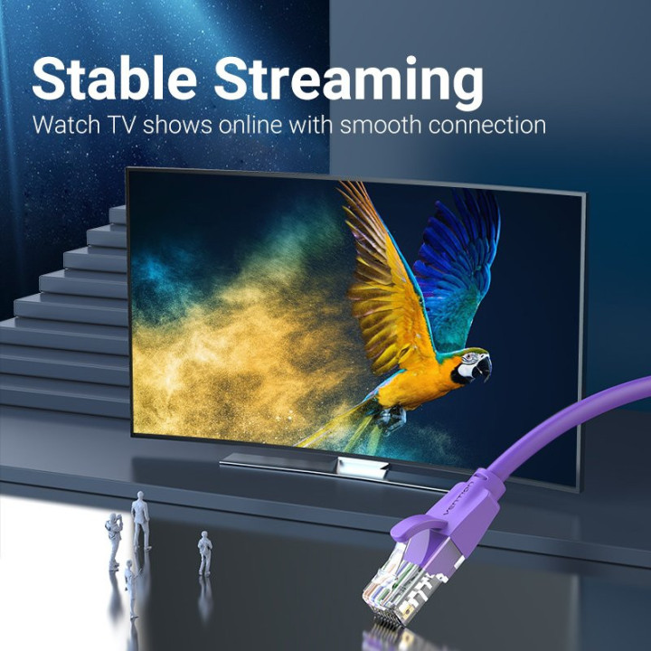 Кабел Vention LAN UTP Cat.6 Patch Cable - 2M Purple - IBEVH