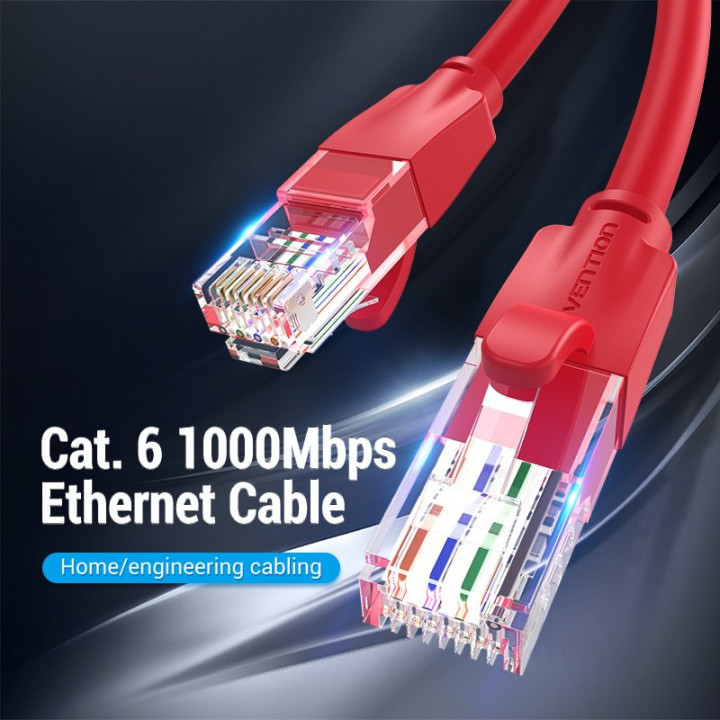 Кабел Vention LAN UTP Cat.6 Patch Cable - 1M Red - IBERF