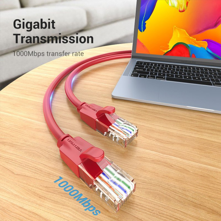 Кабел Vention LAN UTP Cat.6 Patch Cable - 1M Red - IBERF