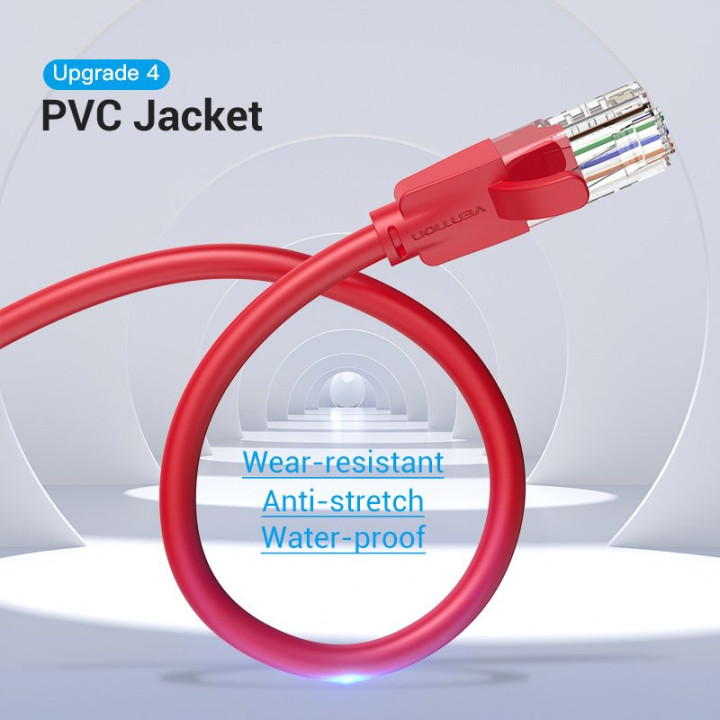 Кабел Vention LAN UTP Cat.6 Patch Cable - 1M Red - IBERF