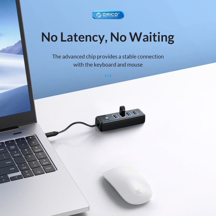 Хъб Orico HUB USB3.1 3 port - 2 x USB3.0, 1 x Type C, Black - PWC2U-C3-015-BK-EP