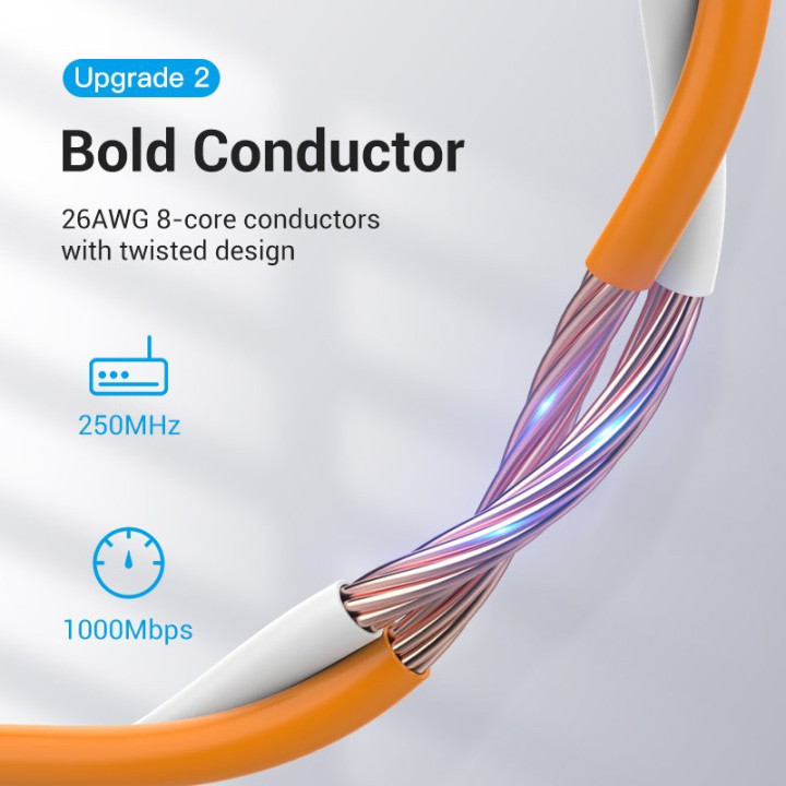 Кабел Vention LAN UTP Cat.6 Patch Cable - 1M Orange - IBEOF