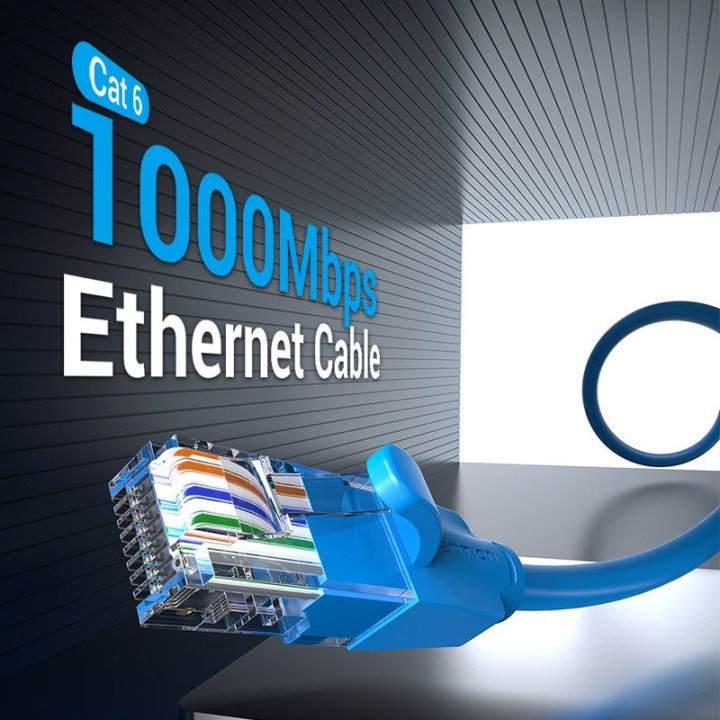 Кабел Vention LAN UTP Cat.6 Patch Cable - 1.5M Blue - IBELG