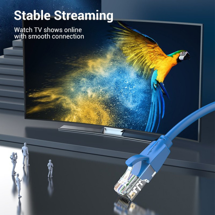 Кабел Vention LAN UTP Cat.6 Patch Cable - 1M Blue - IBELF