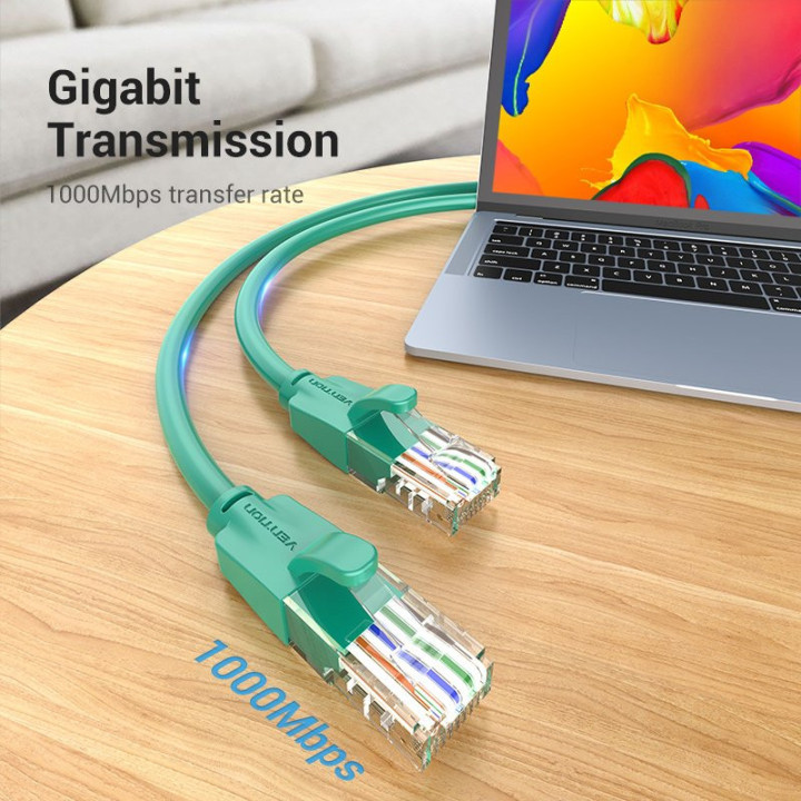 Кабел Vention LAN UTP Cat.6 Patch Cable - 1M Green - IBEGF