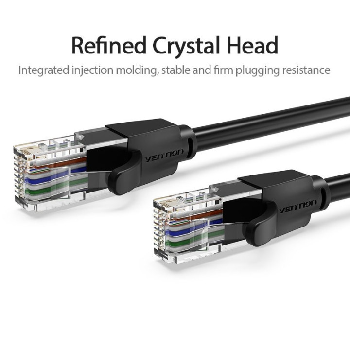 Кабел Vention LAN UTP Cat.6 Patch Cable - 1.5M Black - IBEBG