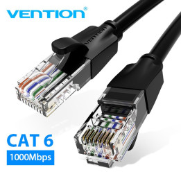 Кабел Vention LAN UTP Cat.6 Patch Cable - 1M Black - IBEBF