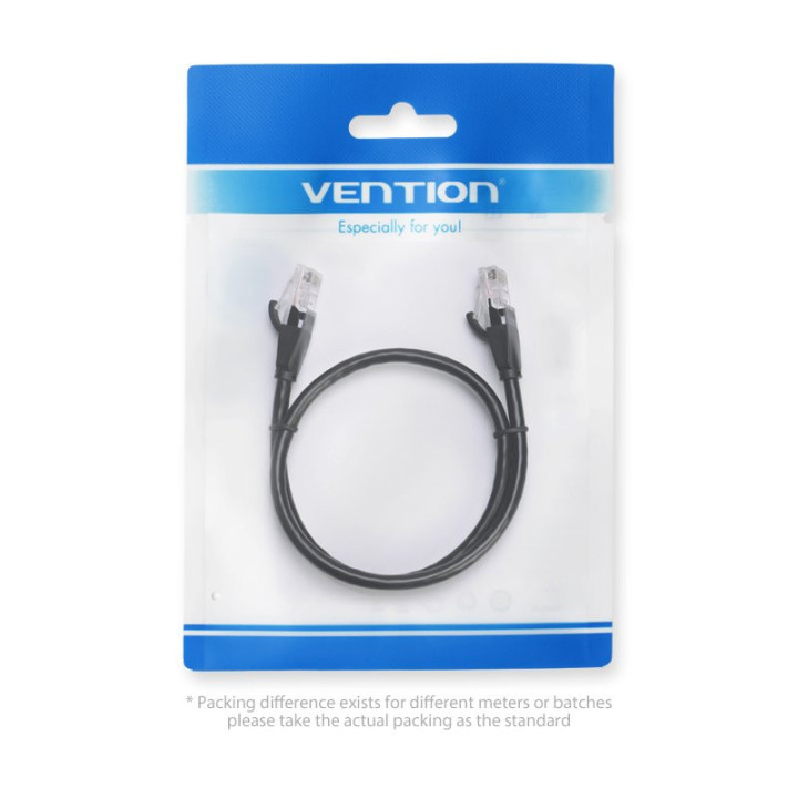 Кабел Vention LAN UTP Cat.6 Patch Cable - 0.5M Black - IBEBD