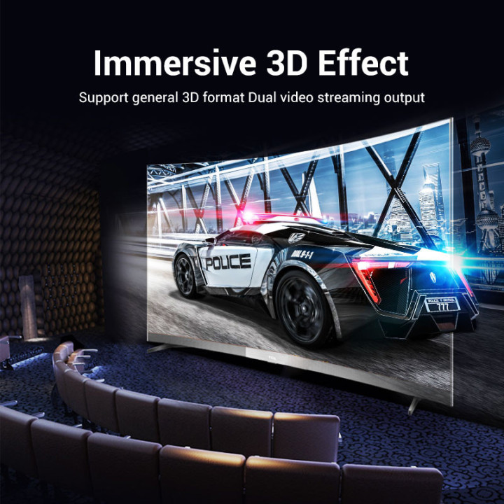 Кабел Vention Display Port v1.2 DP M / M Black 4K 3M - HACBI