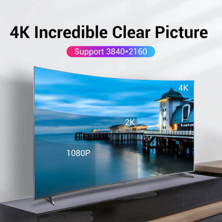 Кабел Vention Display Port v1.2 DP M / M Black 4K 1.5M - HACBG