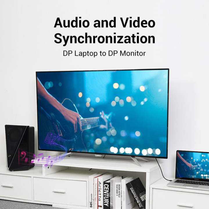 Кабел Vention Display Port v1.2 DP M / M Black 4K 1.5M - HACBG