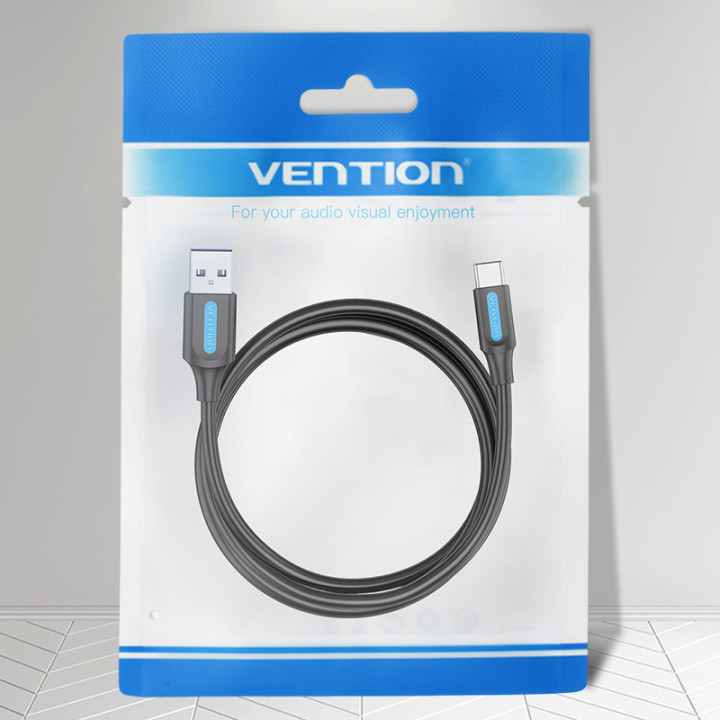 Кабел Vention USB 3.1 Type-C / USB 2.0 AM - 0.5M Black 5A Charging - CORBD