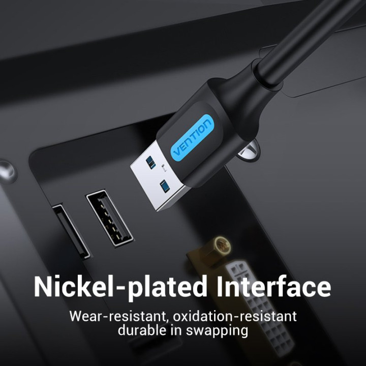 Кабел Vention USB 3.0 AM / AM - 1.5M Black - CONBG