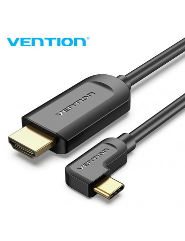 Кабел Vention Type-C to HDMI Cable Right Angle 1.5M Black - CGVBG