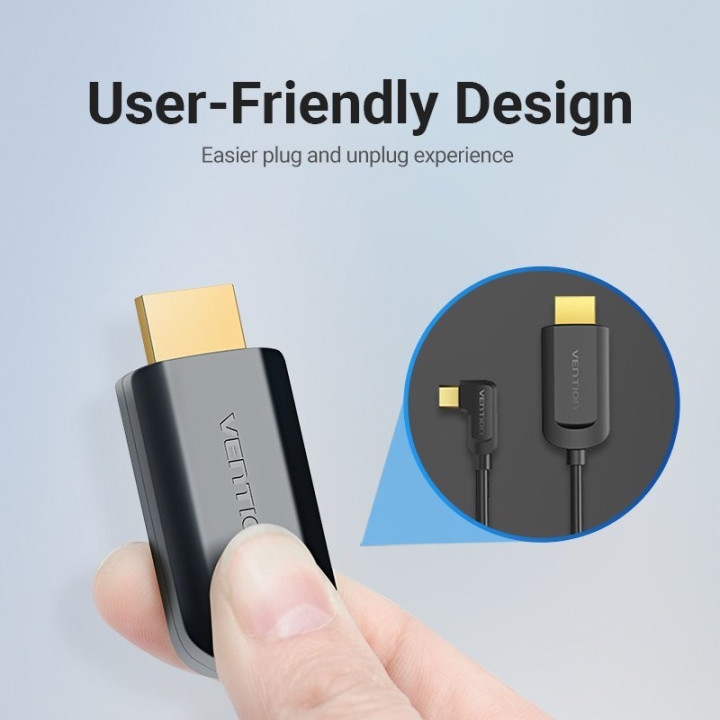 Кабел Vention Type-C to HDMI Cable Right Angle 1.5M Black - CGVBG