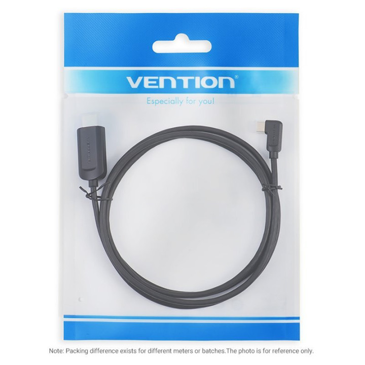 Кабел Vention Type-C to HDMI Cable Right Angle 1.5M Black - CGVBG