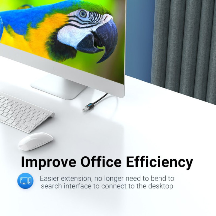 Кабел Vention USB 3.0  Extension AM / AF - 1.5M Black - CBHBG
