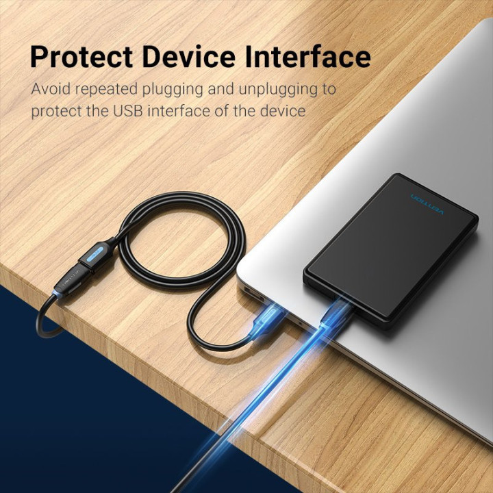Кабел Vention USB 3.0  Extension AM / AF - 1.5M Black - CBHBG