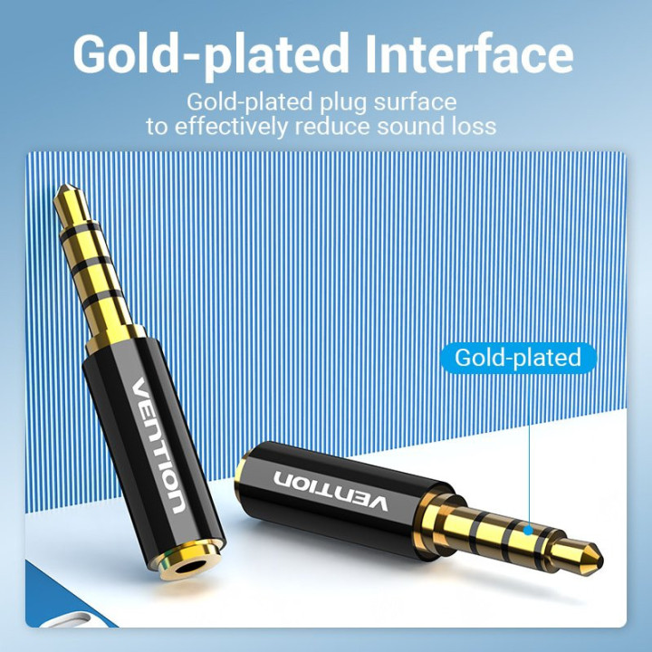 Адаптер Vention Audio 3.5mm M / 2.5mm F  Black Metal - BFBB0