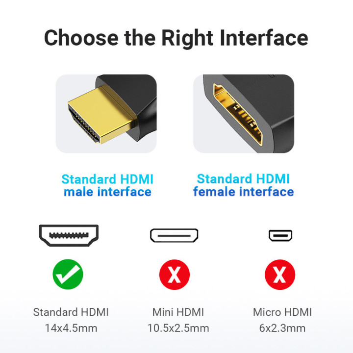 Адаптер Vention HDMI Vertical Flat 90 Degree M/F - AIPB0