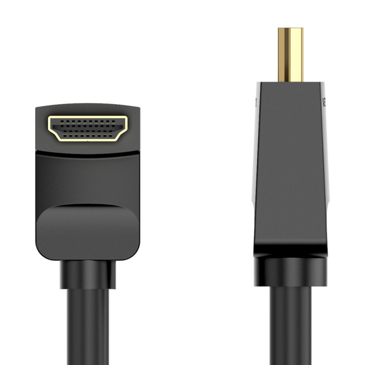 Кабел Vention HDMI Right Angle 90 Degree v2.0 M / M 4K/60Hz Gold - 2M Black - AARBH