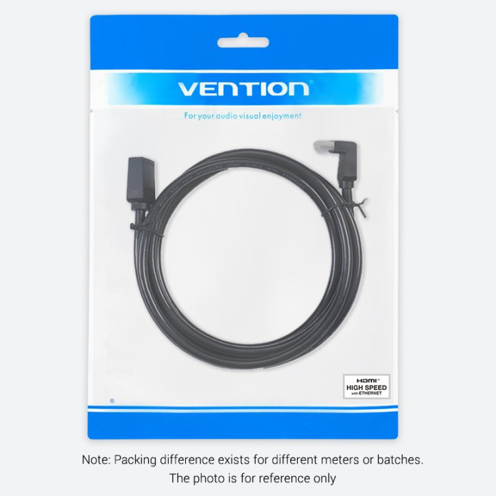 Кабел Vention HDMI Right Angle 90 Degree v2.0 M / M 4K/60Hz Gold - 2M Black - AARBH