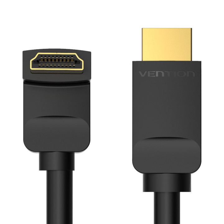 Кабел Vention HDMI Right Angle 270 Degree v2.0 M / M 4K/60Hz Gold - 1.5M Black - AAQBG