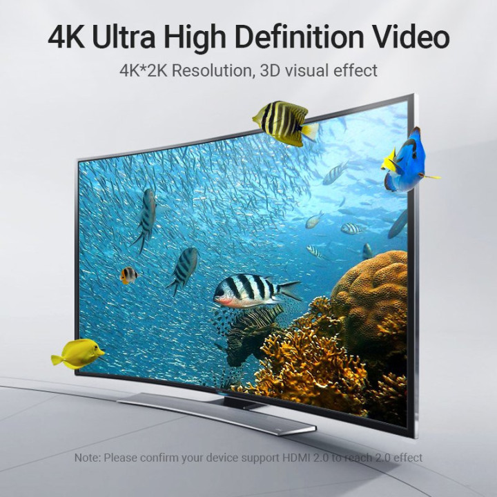 Кабел Vention HDMI Right Angle 270 Degree v2.0 M / M 4K/60Hz Gold - 1.5M Black - AAQBG