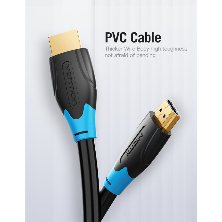 Кабел Vention HDMI v2.0 M / M 4K/60Hz Gold - 2M Black - AACBH