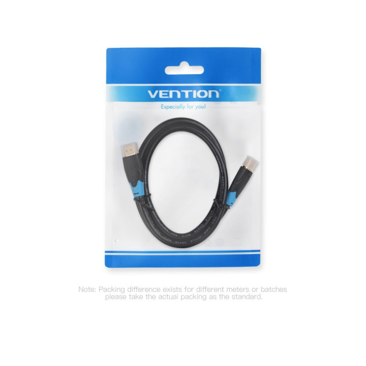 Кабел Vention HDMI v2.0 M / M 4K/60Hz Gold - 1M Black - AACBF