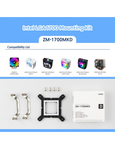 Монтаж Zalman Mounting Kit LGA1700 TYPE-D for CNPS9X OPTIMA/10X OPTIMA II/10X OPTIMA 2011 - ZM1700-MKD