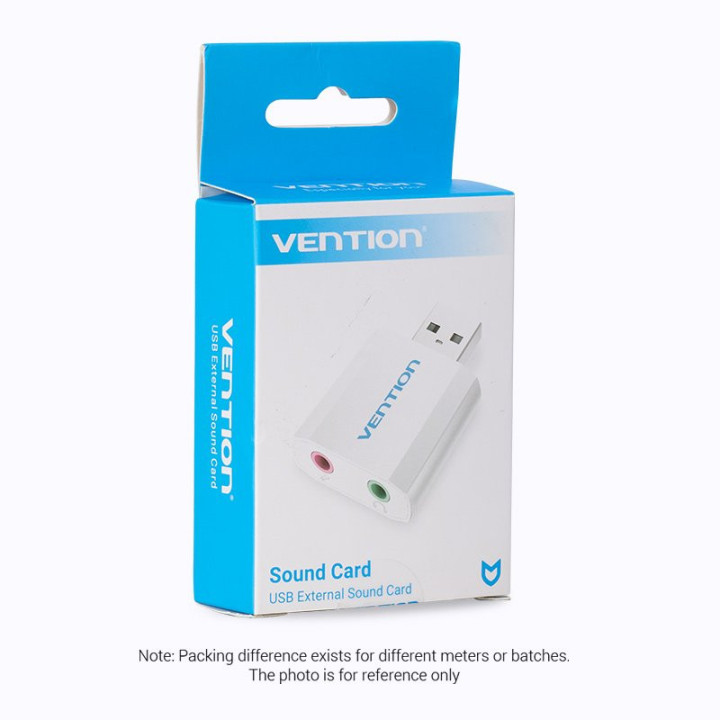 Външна звукова карта Vention USB за Headphones, Mic, Silver - VAB-S13