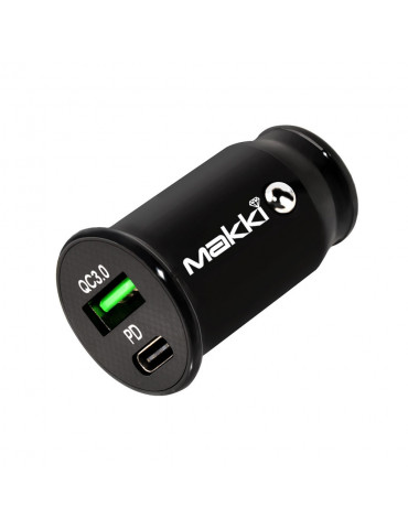 Зарядно за кола Makki Fast Charger Car - Type-C   USB QC3.0  20W - MAKKI-CC20W02-BK